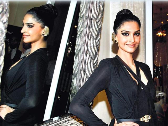 Saab of the day: Sonam Kapoor once again proved why she leads the Bollywood fashion pack. She came in wearing a black Elie Saab gown and ear cuffs by Nitya Arora. In her eight-inch heels and high hairdo, the star towered over one and all.