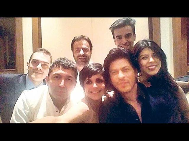 Mandira Bedi tweeted a selfie featuring her with actor Shah Rukh Khan and filmmakers Kunal Kohli and Punit Malhotra, among others. "We had our own selfie moment...," she captioned the picture.