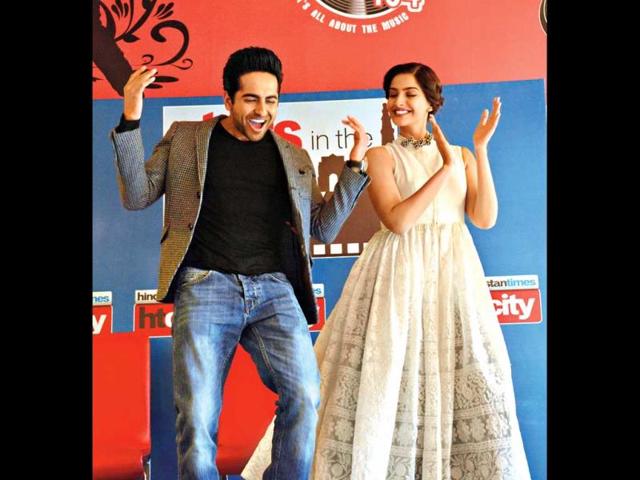 Ayushmann-Khurrana-and-Sonam-Kapoor-at-HT-House Ayushmann-Khurrana-and-Sonam-Kapoor-at-HT-House