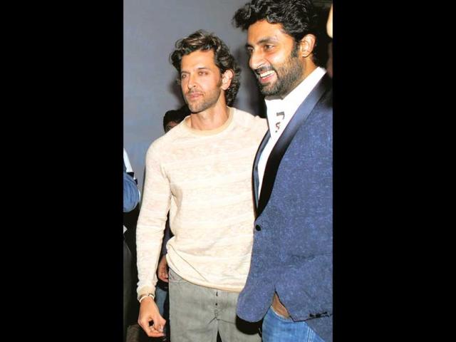 Hrithik Roshan and Abhishek Bachchan (HT Photo/Prodip Guha)