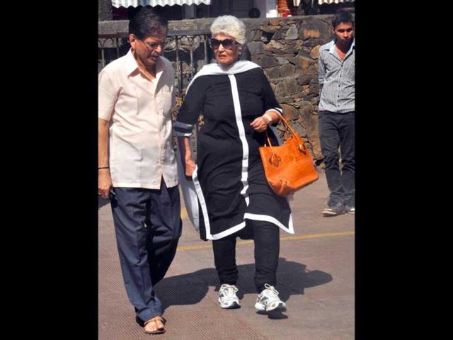 Shashikala during Veteran actress Nanda's funeral at oshiwara in Mumbai, India, on Tuesday, March 25, 2014. (Photo by Prodip Guha/ HT) Shashikala during Veteran actress Nanda's funeral at oshiwara in Mumbai, India, on Tuesday, March 25, 2014. (Photo by Prodip Guha/ HT)