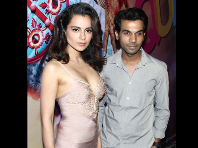 Kangana Ranaut poses with her Queen co-star Rajkummar Rao.