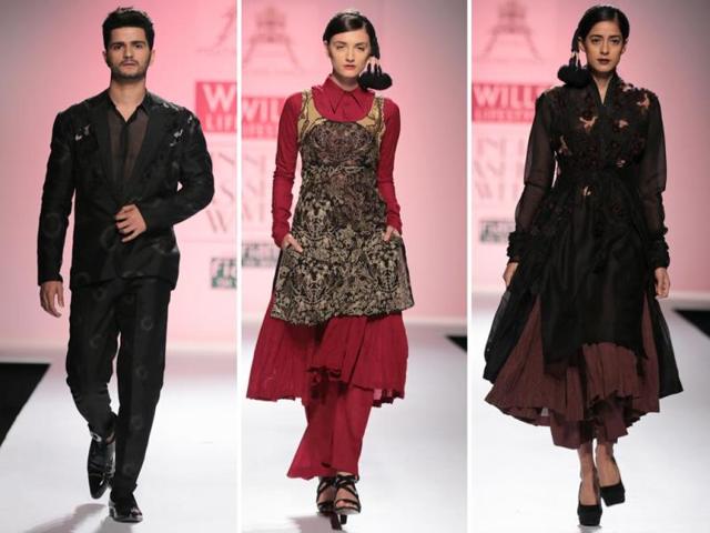 Creation 'Prama' by Pratima Pandey at WIFW. (HT Photo/ Rajesh Kashyap) Creation 'Prama' by Pratima Pandey at WIFW. (HT Photo/ Rajesh Kashyap)