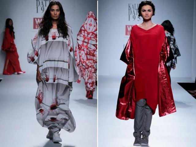 Day 2, show 2, work of designer Kallol Datta at display. (HT Photo/ Rajesh Kashyap) Day 2, show 2, work of designer Kallol Datta at display. (HT Photo/ Rajesh Kashyap)