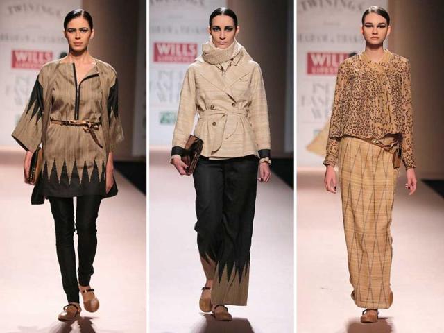 Models at the Abraham and Thakore show at Wills Lifestyle India Fashion Week, 2014. (HT Photo/ Rajesh Kashyap) Models at the Abraham and Thakore show at Wills Lifestyle India Fashion Week, 2014. (HT Photo/ Rajesh Kashyap)