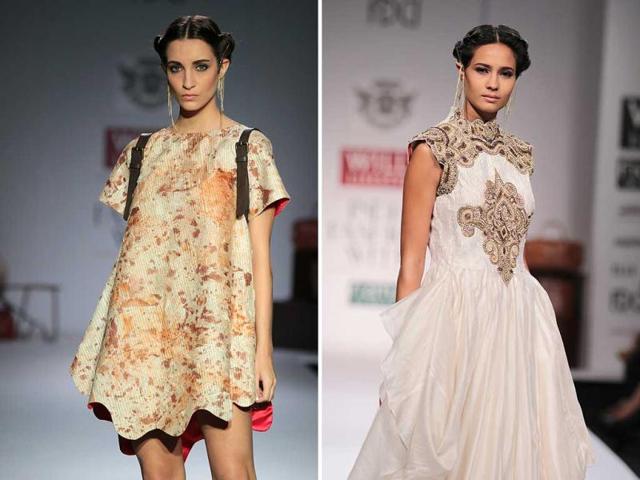 Models walk down the runway for 'Rajputana by Samant Chauhan' on Day four of Wills Lifestyle India Fashion Week 2014 in New Delhi. (HT Photo/ Rajesh Kashyap)
