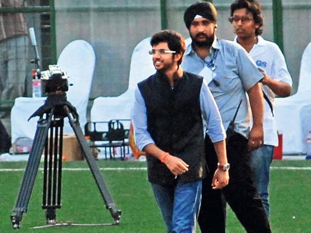 Aaditya Thackeray was spotted watching the game. Aaditya Thackeray was spotted watching the game.
