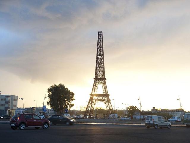 Morocco: A model of the Eiffel Tower in the Moroccan city of Fes on October 20, 2012. The municipality of Fes was building a replica of the world famous tower but the construction was taken down later that year. (AFP)
