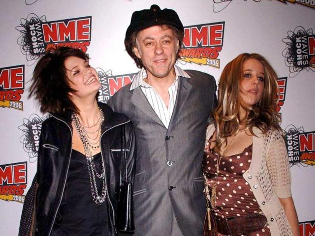 In this file photo singer Bob Geldof is seen with his daughters Pixie, left, and Peaches at the NME Awards 2006 in London. (AP)