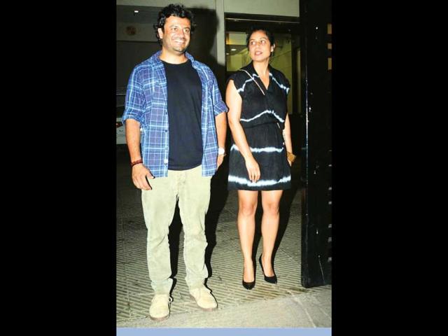 Vikas Bahl spotted at Huma Quereshi's house warming party.