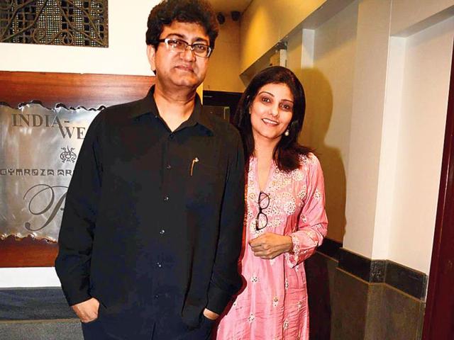 Prasoon Joshi with wife Aparna spotted in Mumbai.