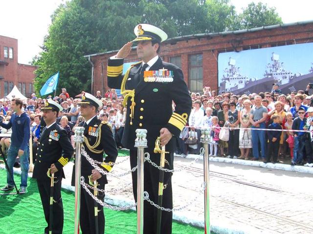 A-file-photo-of-RK-Dhowan-who-took-over-as-the-Navy-chief-taking-salute-at-the-commissioning-ceremony-of-the-INS-Trikand-HT-photo A-file-photo-of-RK-Dhowan-who-took-over-as-the-Navy-chief-taking-salute-at-the-commissioning-ceremony-of-the-INS-Trikand-HT-photo