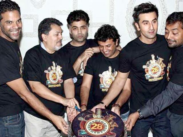 Ranbir Kapoor, Vikas Bahl, Anurag Kashyap, Vikramaditya Motwane and Karan Johar at the Bombay Velvet wrap-up bash. Browse through.