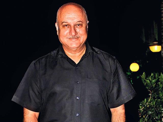 Anupam Kher spotted at a Mumbai party.
