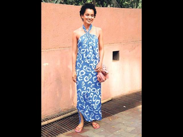 A beaming Kangana Ranaut at a suburban studio to promote Revolver Rani.