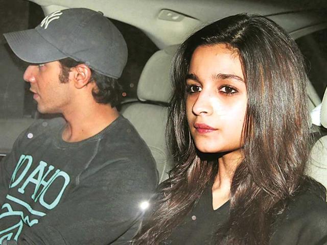 Alia Bhatt drove in with Varun Dhawan; rumour has it the two are dating.