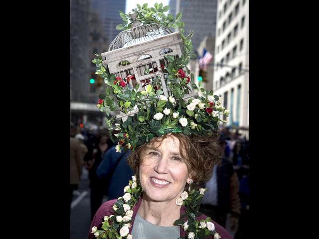 Mary Ann Smith poses for a portrait as she takes part in the annual Easter Bonnet Parade in New York (Reuters Photo)