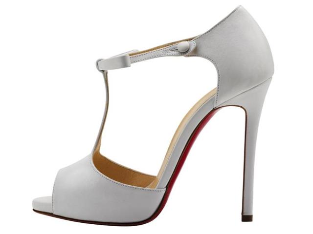 Christian Louboutin - Belly Nodo 120mm sandal in Kid White - €665. (AFP)