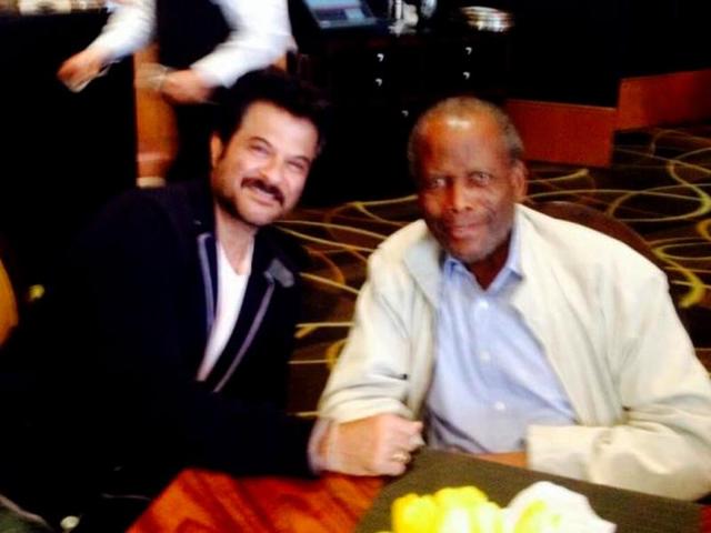 Anil Kapoor with his idol Sidney Poitier.