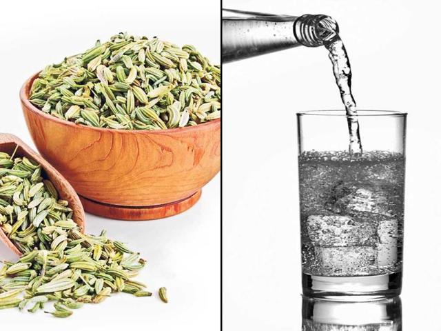 Fennelseeds: fennel seeds are natural skin cleansers. They improve digestion, reduce inflammation and help to flush out excess fluids and toxins in your skin. | Water: increasing your water intake is the best way to flush out internal toxins and hydrate your skin. This neutralises the body and gets rid of waste materials ­produced during ­metabolism. One should have at least 7-8 glasses of water per day. (HT PHOTO)