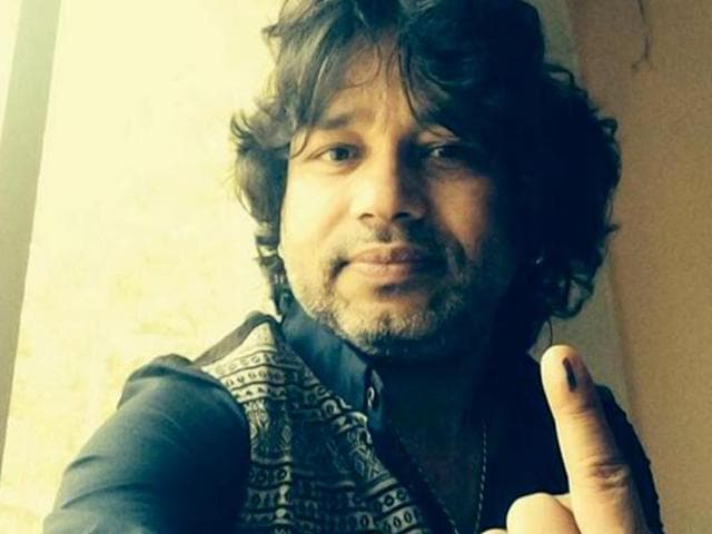 Singer Kailash Kher after casting his vote.
