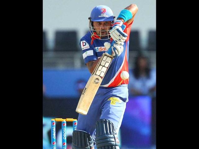 Murali Vijay of the Delhi Daredevils plays a shot during IPL Season 7 between the Sunrisers Hyderabad and Delhi Daredevils in Dubai (PTI Photo)