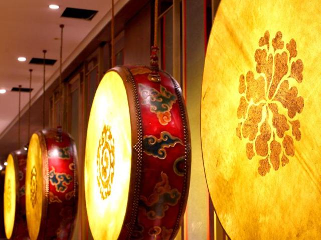 Drums at the hotel's Shang Palace restaurant.