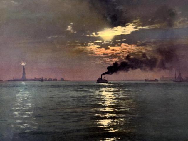 Anonymous: Sunset from the Battery, New York.