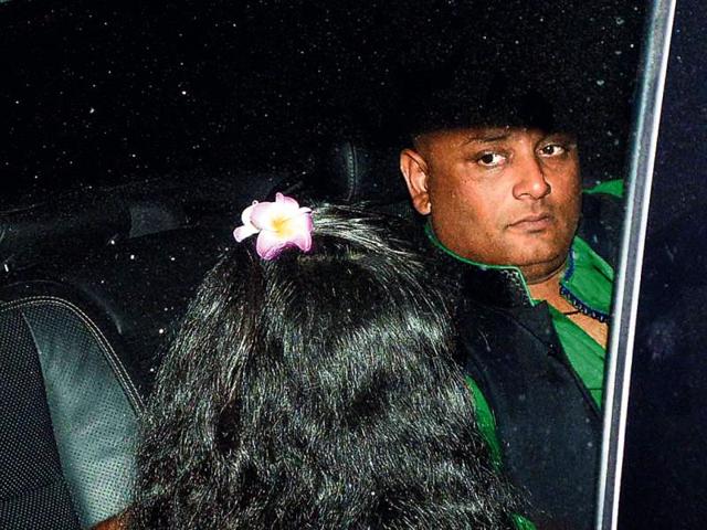 Rani Mukerji’s brother Raja Mukherjee arrives at the late Yash Chopra bungalow.