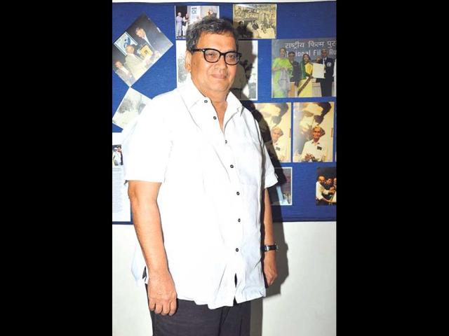 Film-maker Subhash Ghai was spotted at an event. (HT PHOTO)