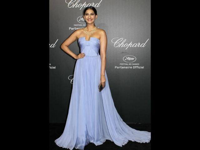 Sonam Kapoor arrives to the Chopard 'Backstage party' on the sidelines of the 67th Cannes film festival at the Cannes-Mandelieu aerodrome. Sonam Kapoor arrives to the Chopard 'Backstage party' on the sidelines of the 67th Cannes film festival at the Cannes-Mandelieu aerodrome.