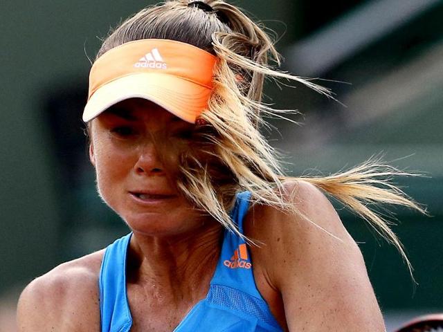 Slovakia's Daniela Hantuchova returns the ball to Germany's Angelique Kerber during their third round match of the French Open at Roland Garros, in Paris. (AP Photo)