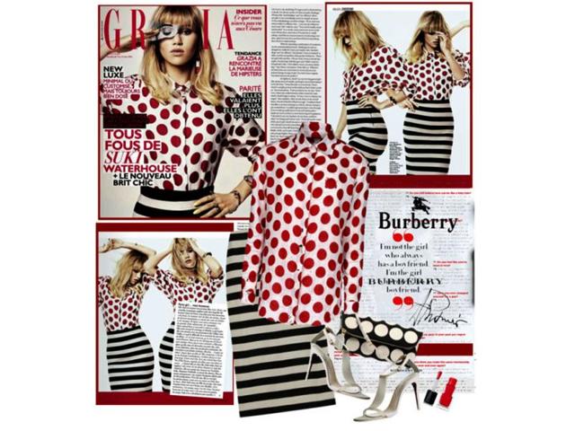 Mix and matchBurberry top, skirt, clutch and sandals Mix and matchBurberry top, skirt, clutch and sandals