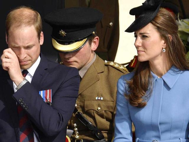 Britain's Prince William, The Duke of Cambridge and his wife, Catherine, The Duchess of Cambridge, attend a commemoration of the 70th anniversary of the D-Day landings at Gold Beach at Arromanches-les-Bains on the Normandy coast. World leaders and veterans gathered by the beaches of Normandy on Friday to mark the 70th anniversary of World War Two's D-Day landings. (Reuters)