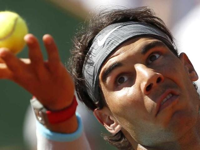Spain's Rafael Nadal serves the ball during the semi-final match of the French Open against Britain's Andy Murray at Roland Garros, in Paris. (AP Photo)