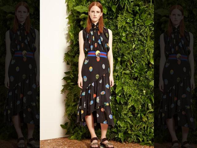 Stella McCartneyMcCartney went wild for Resort with Taoist symbols, embroidered and intarsia swallow motifs, paisley and crazy wrestler mask prints.