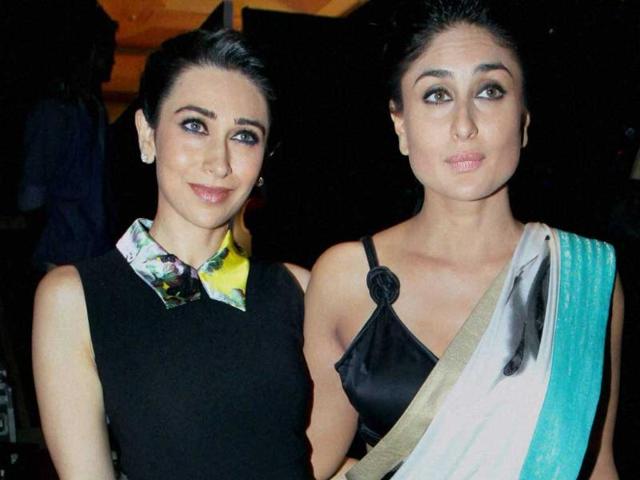 Karisma and Kareena Kapoor attend the launch of their cousin Armaan Jain's film, Lekar Hum Deewana Dil. (AFP Photo)