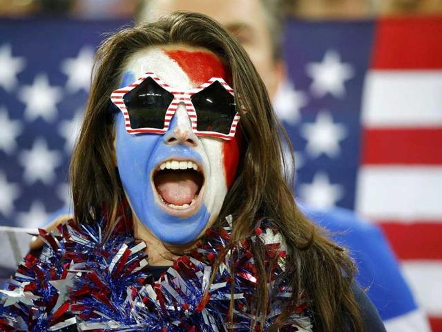 A US fan waits for the match between Ghana and the US to begin at the Dunas arena in Natal. (Reuters Photo) 