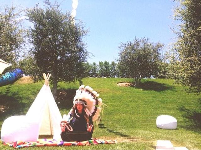 Aunt Khloe Kardashian at North's 'Kidchella' themed birthday party. (Photo: Instagram user Khloe Kardashian)