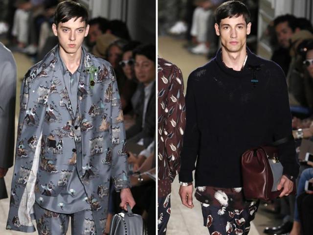 The designer seems to have acquired a penchant for satiny and shiny texture in cloth this season. (AFP Photo)