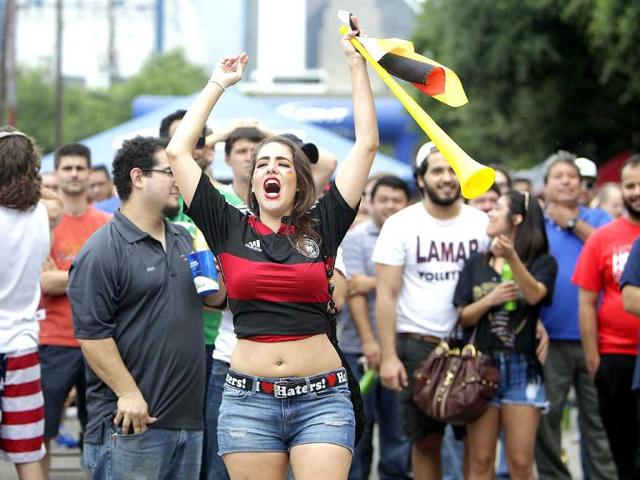 Lucy Wolfram celebrates Germany's goal over the United States during their World Cup match in Houston. (AP Photo) Lucy Wolfram celebrates Germany's goal over the United States during their World Cup match in Houston. (AP Photo)