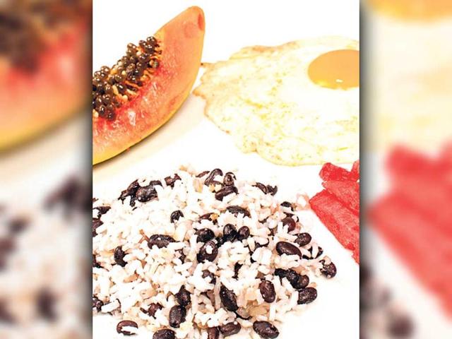 GALLO PINTO, Costa RicaWidely considered the national dish of Costa Rica (and also Nicaragua — both countries have reportedly been fighting over it), Gallo Pinto is a mix of steamed rice and black beans cooked with onions, garlic, cilantro and local spices. Although this is the basic preparation, variations do exist with add-ons, or using red beans instead of black. It is &shy;traditionally a breakfast dish, but also a staple meal.