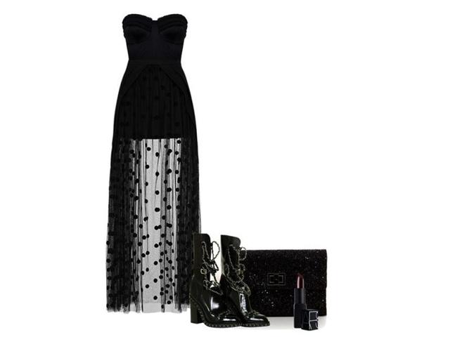 Dramatic surprise: Sass & Bide skirt, Amanda Wakeley top, Chanel boots, Anya HIndmarch clutch