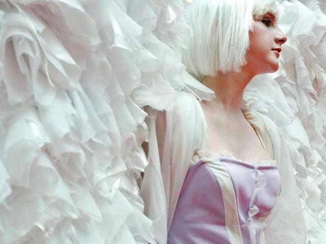 A woman dressed like manga character attends the 15th edition of the "Japan Expo" exhibition, Villepinte (AP Photo)