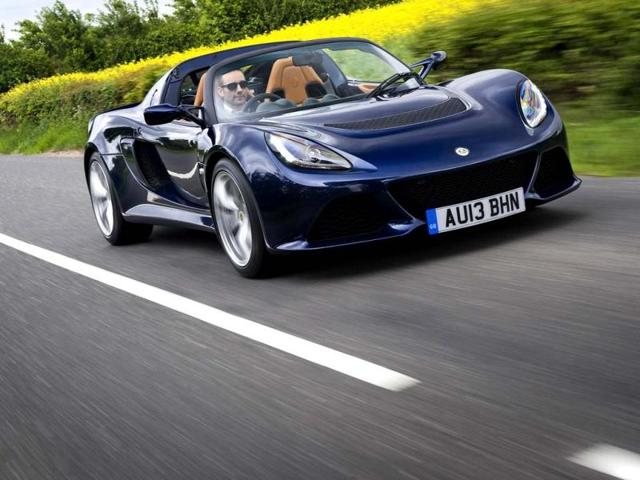 Lotus Exige S Roadster Lotus has a full-blooded track day car in the form of the 2-Eleven, but the road car it's based on, the Exige, is almost as capable, much better looking, has a roof and a lovely V6 engine to boot. Offering 345bhp and a 0-62mph time of 4 seconds it's no slouch and is as graceful in the bends as a ballerina.(€67,000/$91,000)
