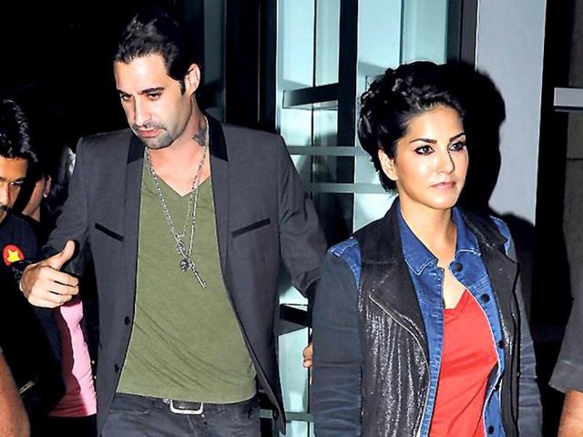 Sunny Leone and her husband Daniel Weber were seen exiting a suburban five-star on Wednesday night. (Photo: Viral Bhayani)