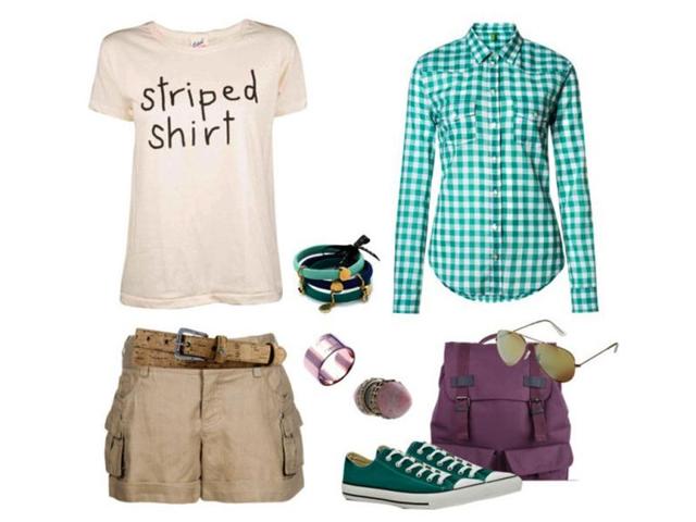 Team these khaki shorts with a cool aqua coloured shirt with white ganji. Complete the look with a pair of flip-flops or canvas shoes for a day out in the sun.