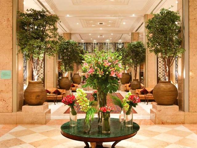 A former Imperial Ottoman palace, the property sits along the Bosphorus coast and harkens the grandeur of the era with ornate Arabic and Middle Eastern decor, columns, arches and lush tropical palm trees.