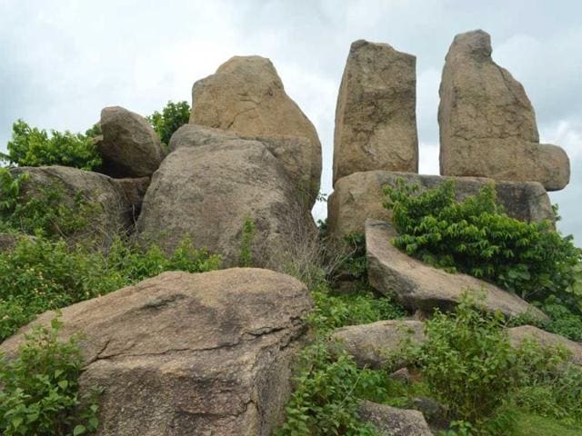 The-site-near-Vijaydih-tolla-of-Palani-village-in-Dhanbad-Jharkhand-where-it-is-believed-a-bride-groom-and-their-relatives-turned-to-stones-after-the-wedding-ceremony-Chandan-Paul-HT-Photo The-site-near-Vijaydih-tolla-of-Palani-village-in-Dhanbad-Jharkhand-where-it-is-believed-a-bride-groom-and-their-relatives-turned-to-stones-after-the-wedding-ceremony-Chandan-Paul-HT-Photo