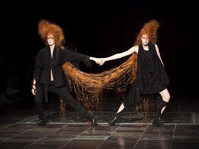 Models present creations by designer Barbara i Gongini during the Copenhagen Fashion Week 2014 in Copenhagen. (Reuters Photo)
